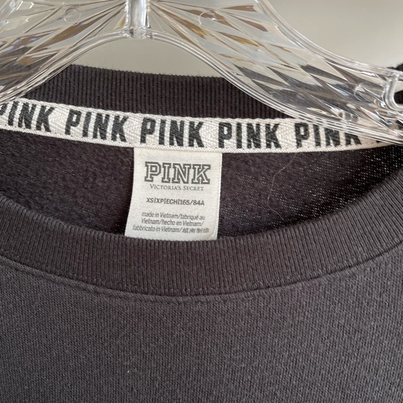 Pink Victoria Secret Glitter Crew Black Sweatshirt - Picture 7 of 9